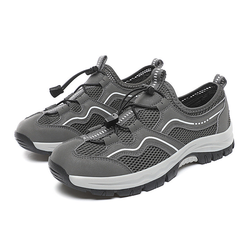 [M-Zapato] Zapatos Casuales Al Aire Libre Zapatos De Malla De Escalada Deportivos Transpirables De Cuero Para Hombres Senderismo