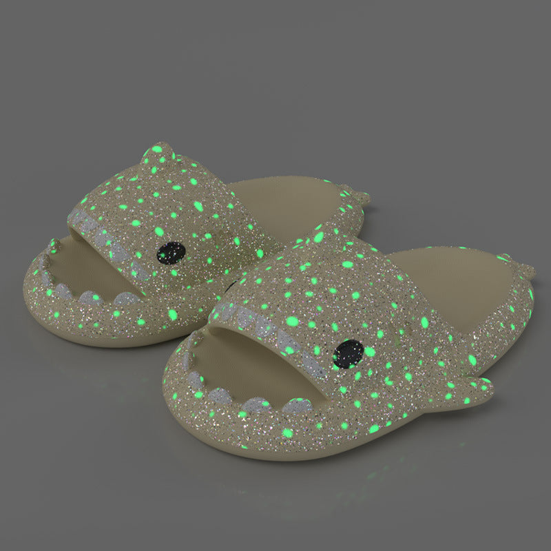 Zapatillas Shark Con Diseño De Lámparas De Noche Estrellada Zapatillas De Baño Zapatos De Mujer De Casa De Pareja