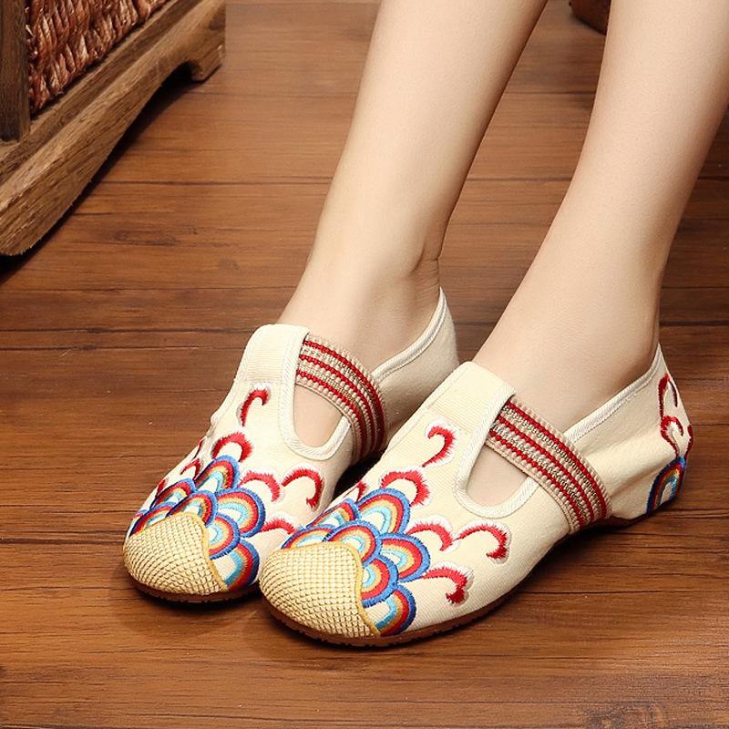 Zapatillas de lona con dibujo japones de onda para Señoras - MXbueno