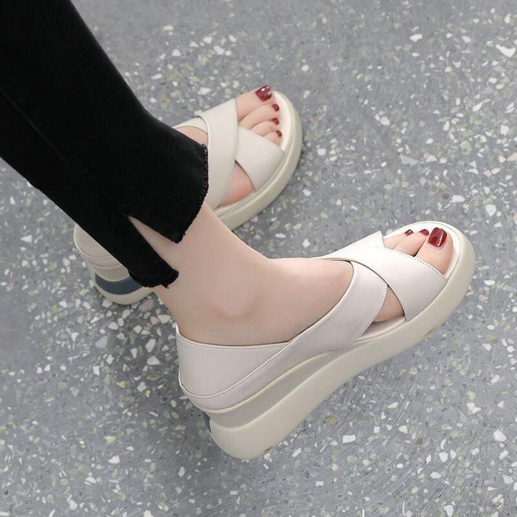 [W-Zapato] Zapatos Cruzados De Plataforma De Mujer