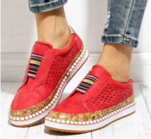 Zapatos bajos de mujer New Brock（Rojo/Talla 42）10 - MXbueno