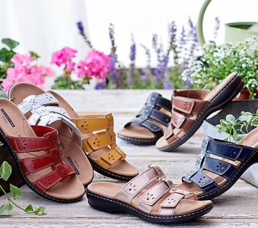 Sandalias De Color Liso Con Velcro Para Mujer