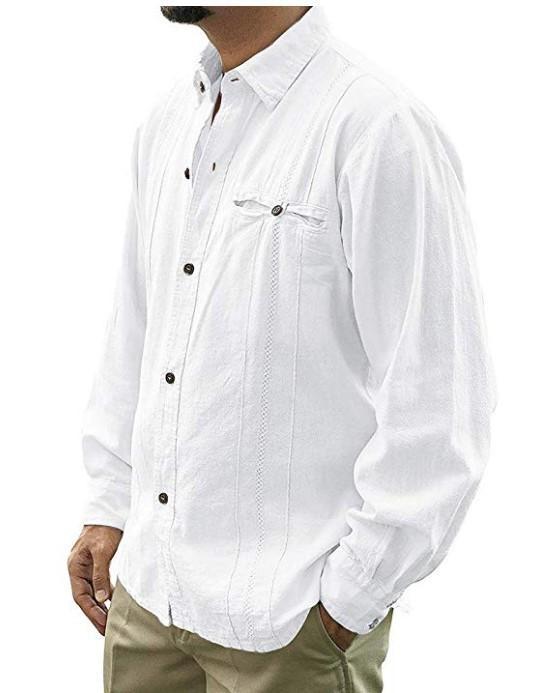 Camisa de lino de manga larga de hombre nuevo