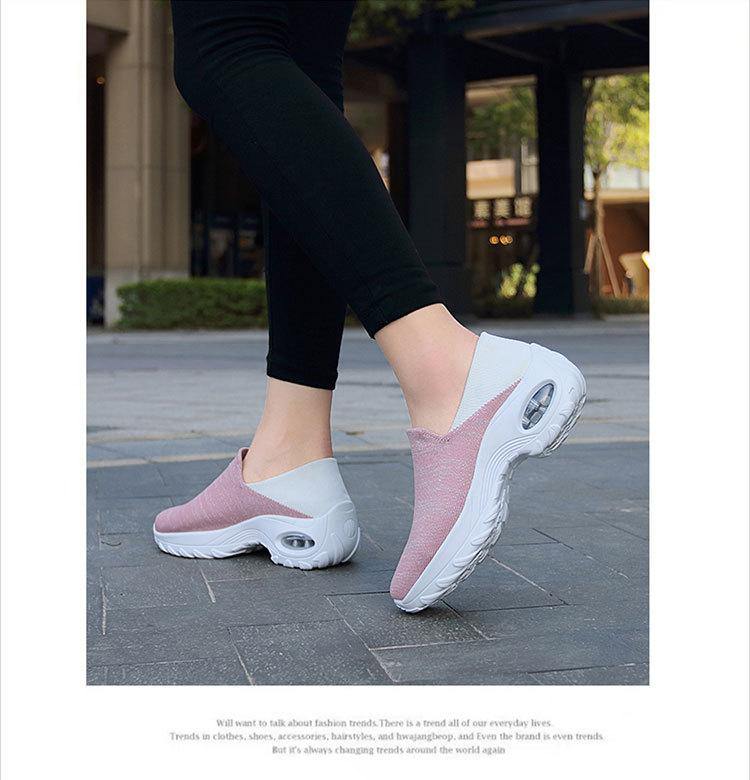 Mujer Zapatillas transpirables de punto Soft con suela sin cordones - MXbueno