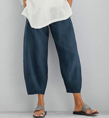 Pantalones de algodón para mujer Pantalones casuales de primavera y verano