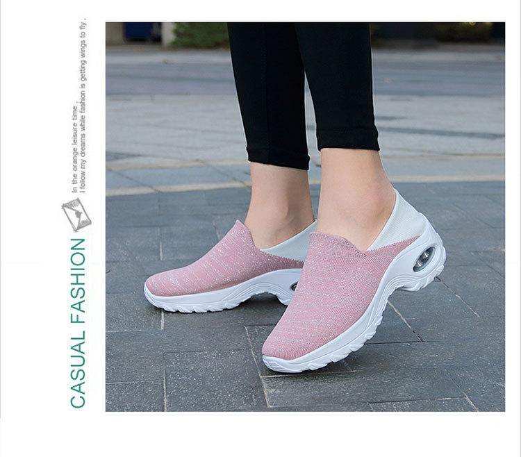 Mujer Zapatillas transpirables de punto Soft con suela sin cordones - MXbueno