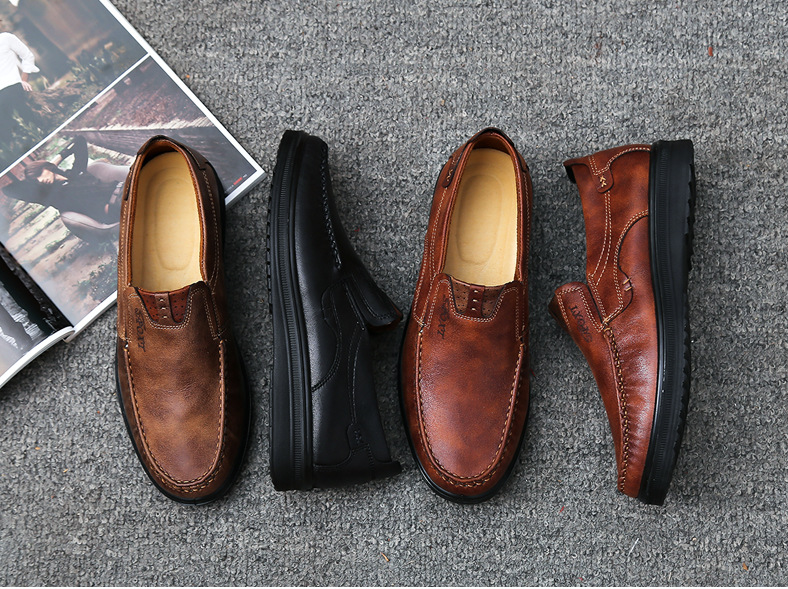 Zapatos casuales de color retro con suela blanda de talla grande para hombres - MXbueno
