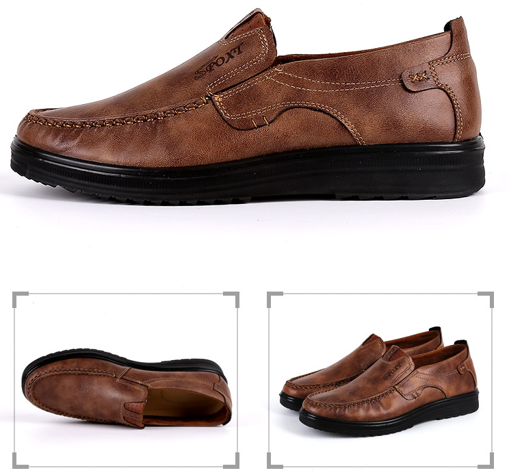 Zapatos casuales de color retro con suela blanda de talla grande para hombres - MXbueno
