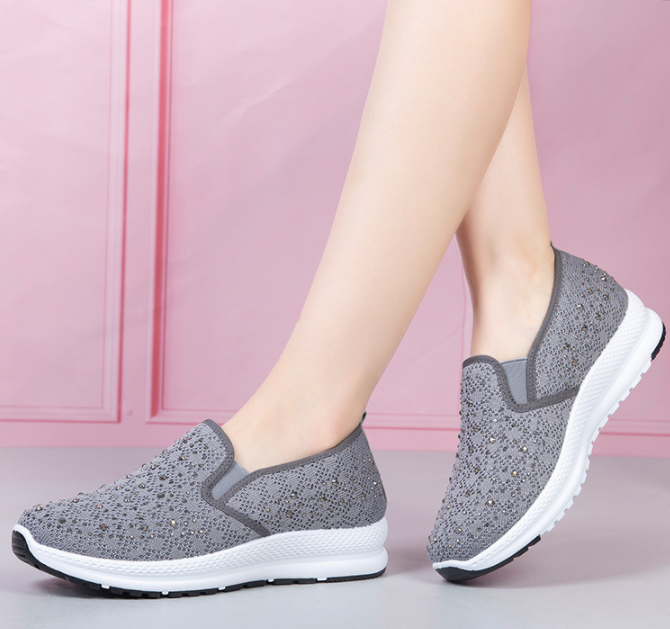 Mujer Tejido de punto transpirable casual Soft Zapatillas deportivas de suela plana para caminar - MXbueno