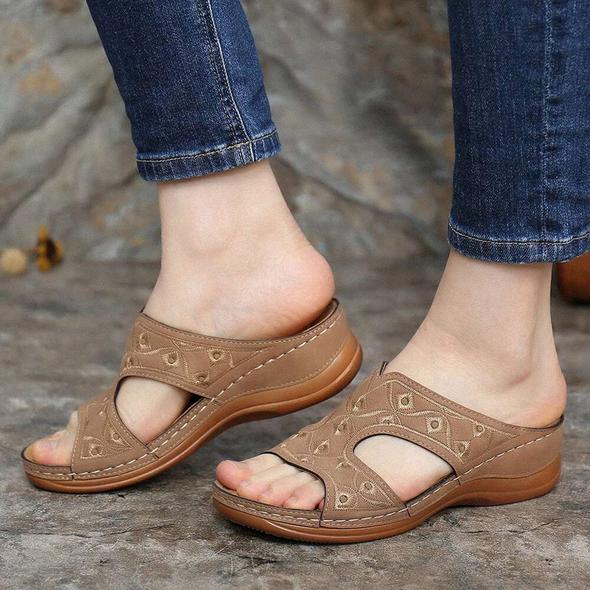 😘 Zapatos De Playa Con Bordado De Tacón De Cuña De Moda De Verano Para Mujer Sandalias De Mujer