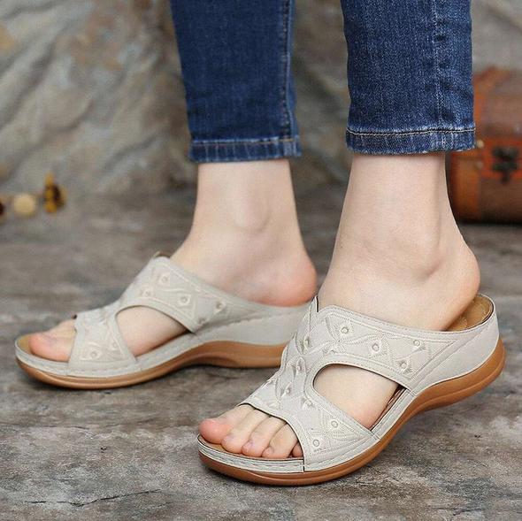 😘 Zapatos De Playa Con Bordado De Tacón De Cuña De Moda De Verano Para Mujer Sandalias De Mujer