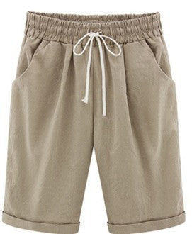 [W-Ropa] Pantalones Cortos Sueltos De Cintura Elástica De Moda Para Mujer
