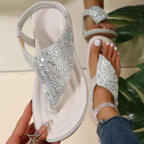 [W-Zapato] Chanclas Crystal Roman Fashion Para Mujer