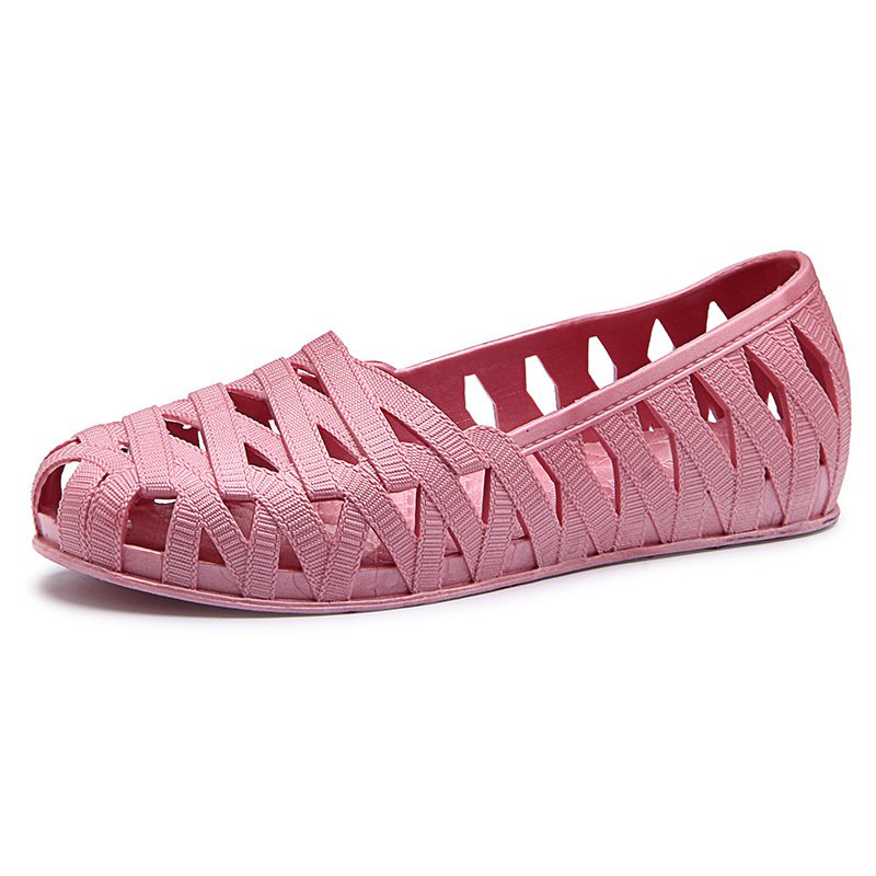 [W-Zapato] Cómodas Sandalias Sin Cordones Huecas Resistentes Al Desgaste Para Mujer