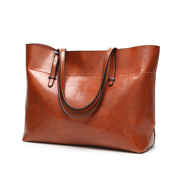 Bolsos Tote Euramerican Simple De Cuero Aceitoso