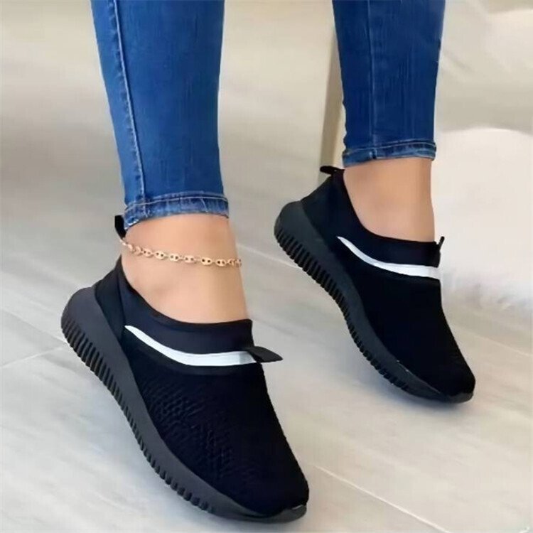 [W-Zapato] Zapatillas De Plataforma Informales Transpirables Con Punta Redonda Para Mujer