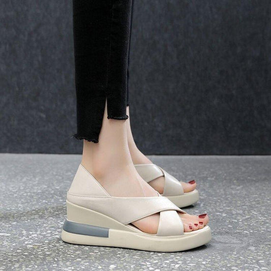[W-Zapato] Zapatos Cruzados De Plataforma De Mujer