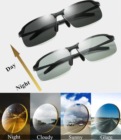 Gafas de sol fotocrómicas con lente polarizada（Enviar estuche de gafas）
