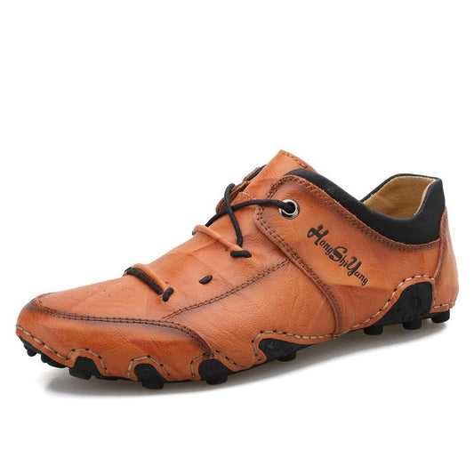 Zapatos casuales de cuero con cordones para hombre