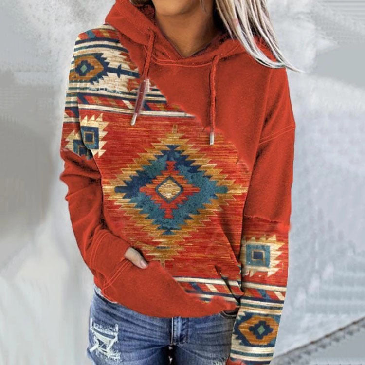 Suéter Estampado De Estilo étnico Para Mujeres Europeas Y Americanas Otoño E Invierno