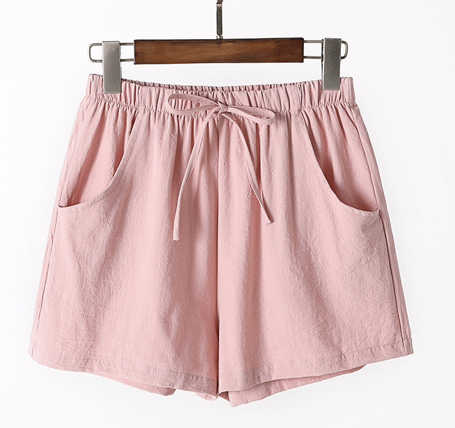 Pantalones cortos casuales de lino sueltos de talla grande - MXbueno