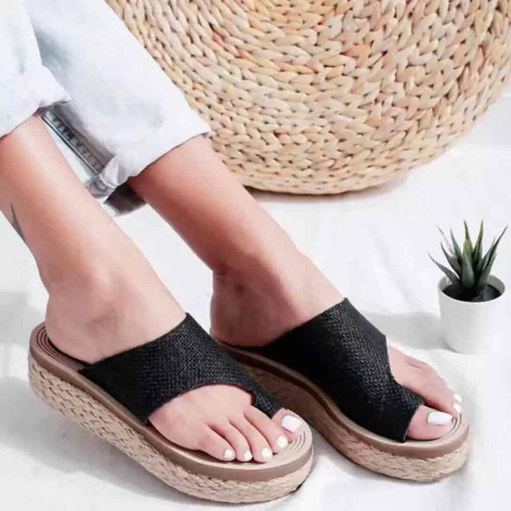 [W-Zapato] Sandalias ultraligeras zapatillas de cuerda de cáñamo de color sólido