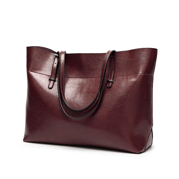 Bolsos Tote Euramerican Simple De Cuero Aceitoso