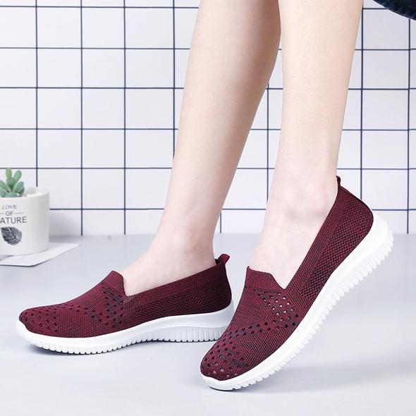 2021 Gran Oferta Zapatos Planos Para Mujer De Malla De Verano Transpirables Zapatillas Planas Informales Para Mujer Que Hacen Punto Zapatos Para Caminar Cómodos Y Poco Profundos