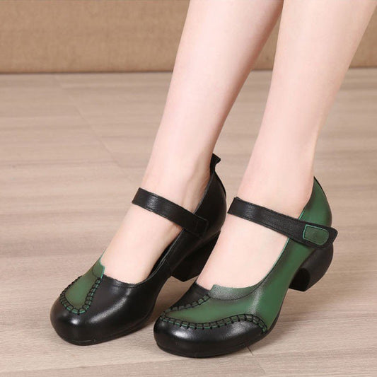 [W-Zapato] Zapatos De Piel Suave Estilo étnico Para Mujer (cómodos Y Ligeros)