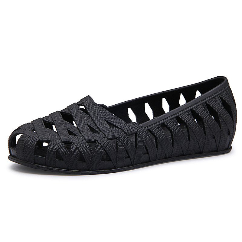 [W-Zapato] Cómodas Sandalias Sin Cordones Huecas Resistentes Al Desgaste Para Mujer