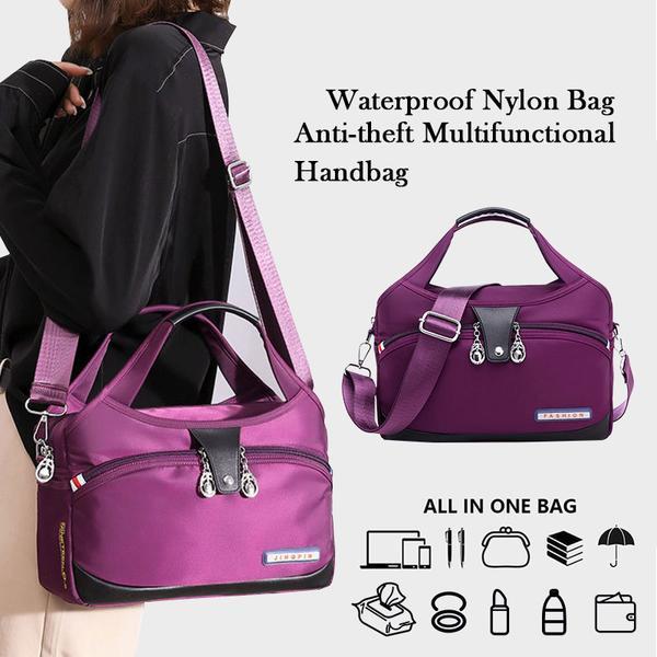 Moda de mujer impermeable nylon bolsa antirrobo multifuncional bolso
