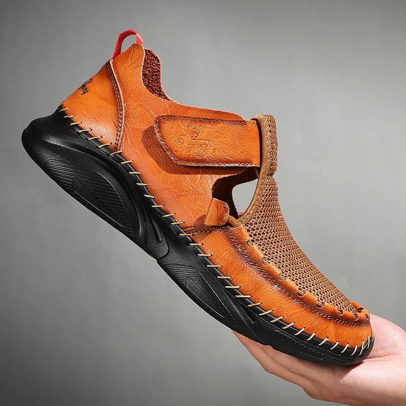2021 primavera nuevos zapatos casuales zapatos de hombre huecos transpirables de moda de fondo grueso