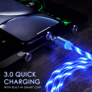 LED brillante magnético 3 en 1 cable de carga USB