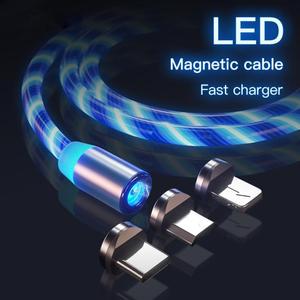 LED brillante magnético 3 en 1 cable de carga USB