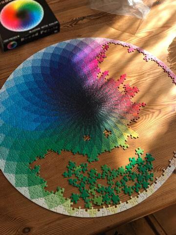 Puzzluz 1000 piezas redondas arco iris - MXbueno